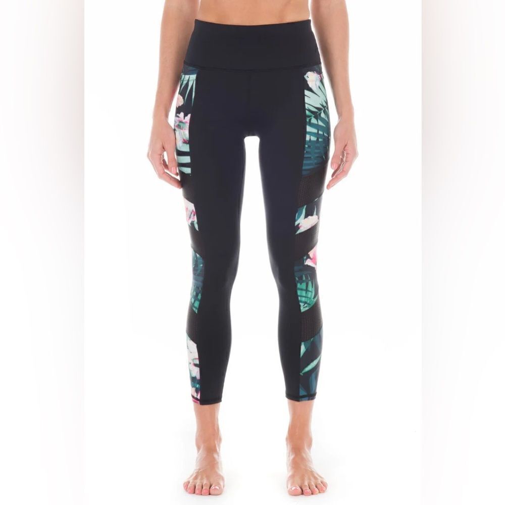 Paradise Hibiscus Palm Nalani Track Legging - Size Medium